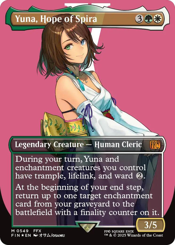 Yuna, Hope of Spira (Borderless) (Surge Foil) [FINAL FANTASY]