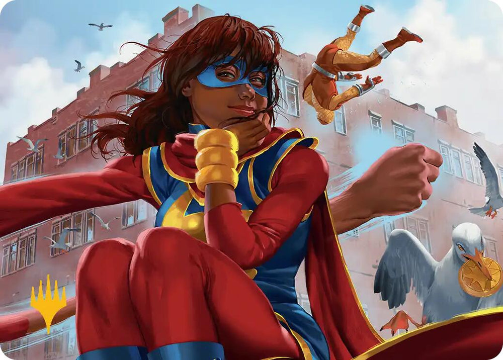 Ms. Marvel, Kamala Khan Art Card (Gold-Stamped Planeswalker Symbol) [Marvel Super Heroes Art Series]