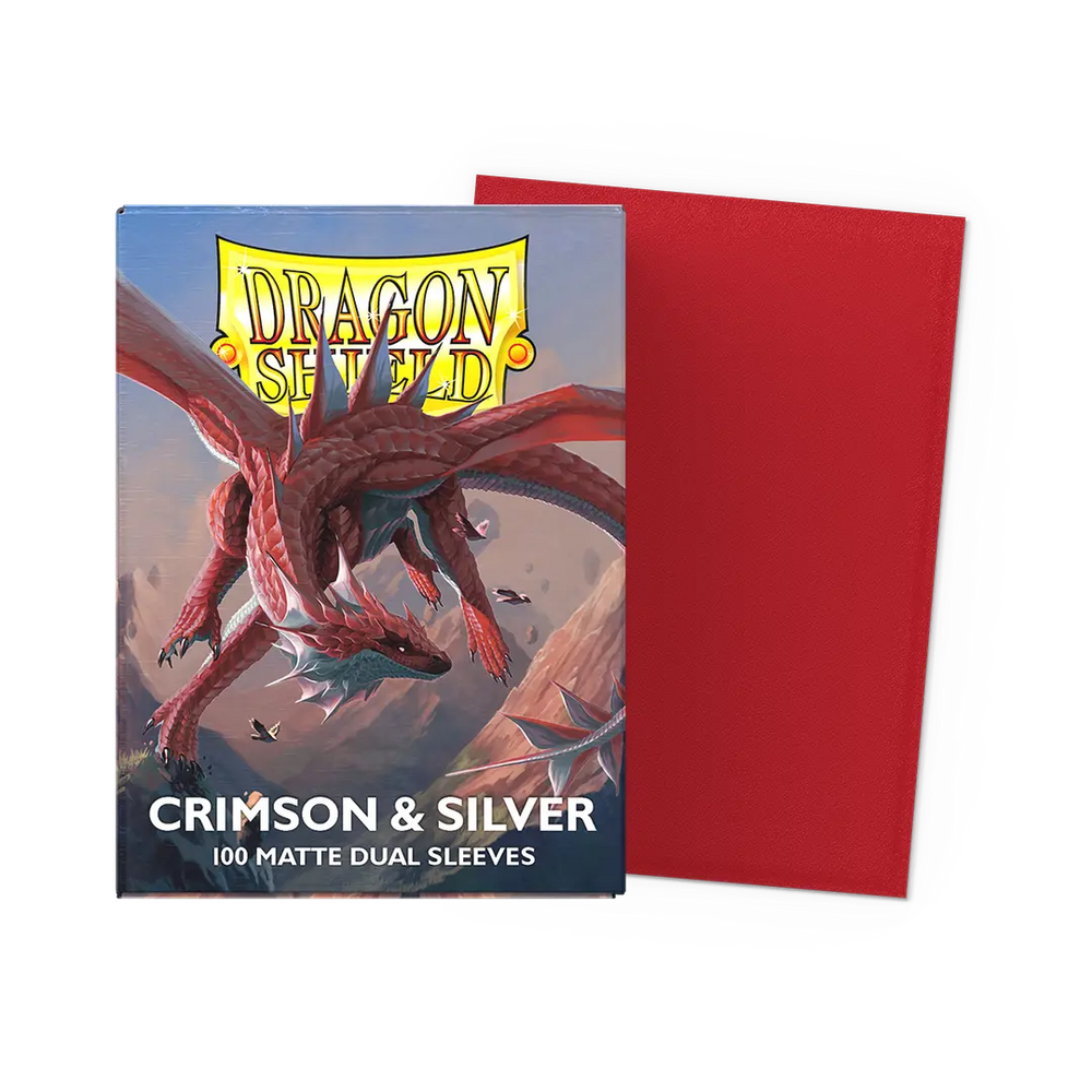 Dragon Shield Crimson and Silver Dual Matte