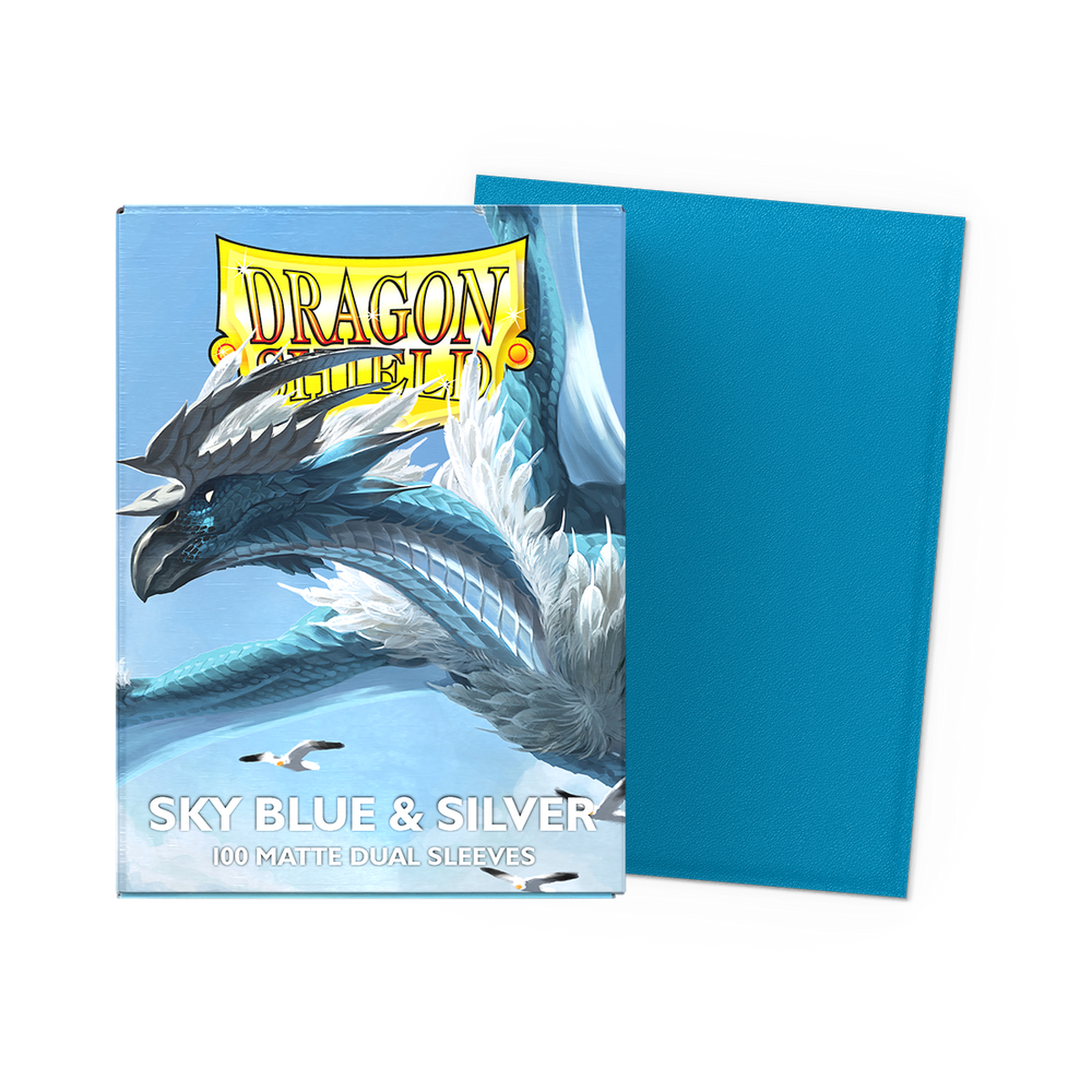 Dragon Shield Sky Blue and Silver Dual Matte