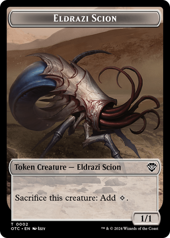 Eldrazi Scion // Manifest Double-Sided Token [Outlaws of Thunder Junction Commander Tokens]